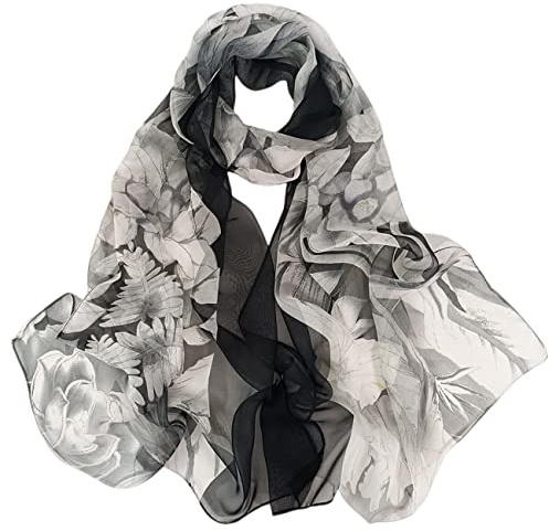 FAIRYGATE Ladies Scarves Lightweight Clearance Chiffon Silk - Scarfs for Women UK Scarfs Shawls Simple Stylish Wraps Multi Use Scarf Luxury Gifts for Girls 64021