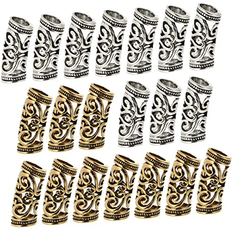minkissy 20 Pezzi Perline per Chioma Dreadlock in Lega di Zinco, Accessori Resistenti e Creativi per Treccine, per Feste e Sfilate di Moda