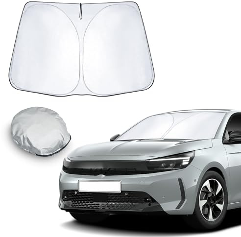 CDEFG Compatible con Opel Corsa F 2020-2023 2024 Parasol Coche Delantero Parabrisas Protector Plegable con Gran Pantalla Anti UV Rayos Mejor Fresco-Parasol Corsa F Accesorios