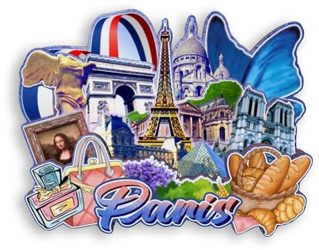 Quwsne Magnete da frigorifero Parigi Francia magnete da frigorifero souvenir di viaggio città regali turistici 3D classici monumenti artigianali fatti a mano decorazione domestica -1313, QS-WC-1313