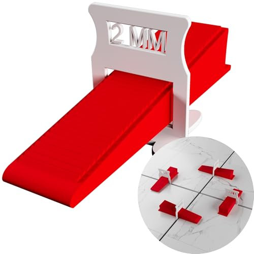 M&N Fliesen Nivelliersystem Set 1mm, 1,5mm, 2mm, 3mm Mega- Auswahl (100x 2mm Laschen, 50x Keile) - Fliesen-Verlegehilfe Werkzeug für Leien & Profi - Fliesenleger Fliesennivellierungssystem Zubehör