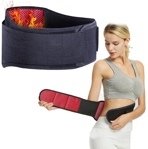 Turmalin Rückenbandage mit 23 Turmalin, Magnettherapie Gürtel,Magnet-Lendengürtel, Beheizte Rückenstützgürtel, Beheizte Rückenbandage, Magnetschutz Wärmegürtel, Nierengurt Selbsterwärmende (L)