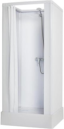 Generic Mobile Duschkabine EASY - Quadratische Behelfsdusche - Weiß - Acrylnitril-Butadien-Styrol (ABS) - Ideal für Renovierungen & Veranstaltungen - Freistehend oder Wandmontage - 90 x 90 x 21 cm