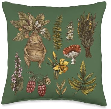 Herbalist Remedies Herbalism Mandrake Throw Pillow