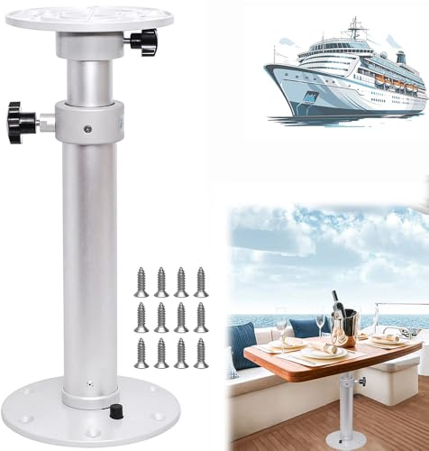 Soporte De Mesa Para Caravana, Pata De Pedestal De Mesa Para Caravana,Camper Pata De Mesa Telescópica,Pata de Pedestal de Mesa de 450 a 690 Mm,Ajustable,Giratorio de 360° para Caravana,Caravana,Barco