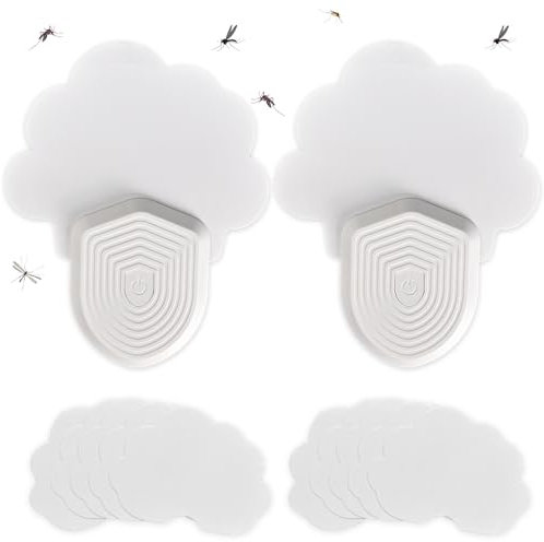 BNGXR Mückenschutz Mückenstecker, 2 Stück Fliegenfalle Innen, UV-Strahlen Mückenvernichter mit klebrigen Pad Insektenfänger, Stumm Mückenfalle mit Nachtlicht Ideal für Gegen Mücken, Fliegen, Motten