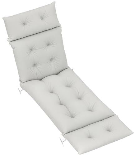 Outsunny Coussin Bain De Soleil Épais UPF20+ 190 x 56 x 10 cm Gris Clair