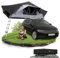 Juskys Autodachzelt Lago 140 x 240 cm - UV-Schutz & Wasserdicht - Matratze & LED-Beleuchtung - Camping & Outdoor - Teleskopleiter - Schwarz/Grau