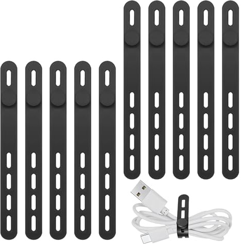 10 Boucles De Serre Câble Silicone Pour Câbles Et Fils Lot De 10 Attaches Câbles Réutilisables Et Résistantes Pour Organiser Et Fixer Vos Câbles Idéal Pour Maison Bureau Et Voiture