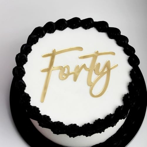 Gold Acrylic 40th Birthday Cake Topper, Forty Cake Toppers, Cheers to 40 Years Old /40th Anniversary Party Decorations, Happy 40th Birthday Sign for Women & Men Party Supplies