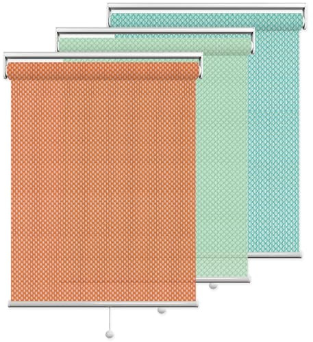 ODIJOO Roller Shades Blinds for Windows Partial Blackout Window Blinds with Spring System, UV Protection for Home and Office, Orange 02