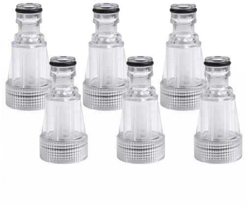 Filtro Agua 3/4 para manguera presion agua, 6 Piezas Conector Entrada para Bomba Jardín Riego Coche, Lavado Exterior, Accesorios manguera hidrolimpiadora parkside con Carcasa Transparente y Junta