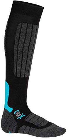 CFLEX Damen und Herren Ski- und Snowboard Socken (1 Paar) Kniestrümpfe - Schwarz-Blau 39-42