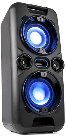 Blaupunkt Party-Lautsprecher PS 1000 mit Bluetooth, Musikanlage mit integriertem Akku, AUX-IN, UKW-PLL-Radio, 60W RMS, USB, inkl. Mikrofon, als Karaoke-Anlage nutzbar schwarz