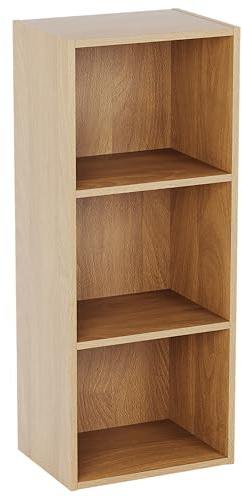 Vida Designs Oxford, Libreria a cubi a 3 Ripiani, in Legno, per esporre e conservare, per Ufficio e Soggiorno, Rovere