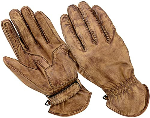 BOSmoto Motorrad Handschuhen Racing Kevlar gewachst Leder Handschuhe Wachs (XXL, Wachs Braun)