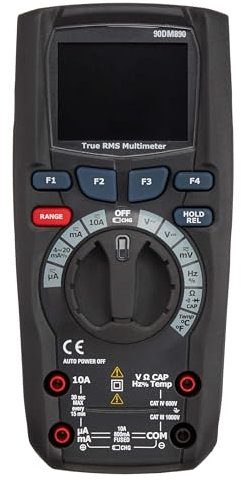 Amazon Basics Heavy Duty 50000 Count Digital Multimeter, Colour TFT LCD Display, True RMS, CATIV 600V, Black