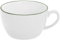 KAHLA 204708A69980C Pronto Line Cappuccino-Obertasse 0,25 l Line smaragd green | Kaffeetasse mit dunkelgüner Linie aus Porzellan