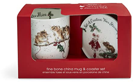 Wrendale Designs - 'Winter Mice' Mug and Coaster Set