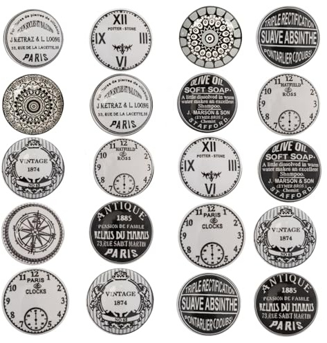 Art Of Creation Lot de 10 boutons de porte en céramique assortis faits à la main - Style shabby chic - Pour meubles d'intérieur, armoires, armoires et tiroirs