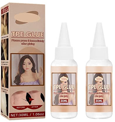 MoriAction 30ml Solid Doll Repair Agent-Transparent Waterproof Not Harden, Liquid Dissolvant Glue for Silicone TPE Doll Tear Glue Repair Split, Liquid Silicone Adhesive Glue for Crafts (2pièces)