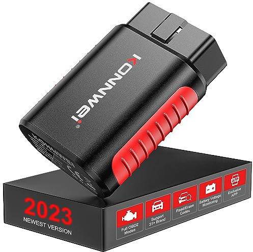 KONNWEI OBD2 Diagnosis Bluetooth,OBD2 Inalámbrico Coche Código Lector Escanear Herramienta ES,Scanner Automotriz Diagnostico Coche para VW/Audi/BMW/Ford/Seat/Skoda/Nissan/Jaguar/Toyota/Lexus/Mini