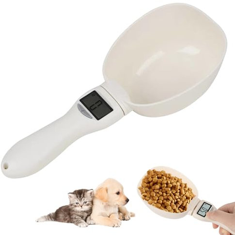 Sporgo Bilancia digitale precisa su 1 g: bilancia da cucina digitale 800 g con display LCD, cucchiaio dosatore rimovibile per spezie, farina, liquido, cibo per cani, scala media spezie, bianco