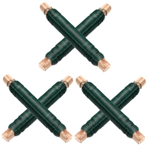 6 Stück Bindedraht in grün，Basteldraht，für Handwerk,Pflanzentraining, Kranze.