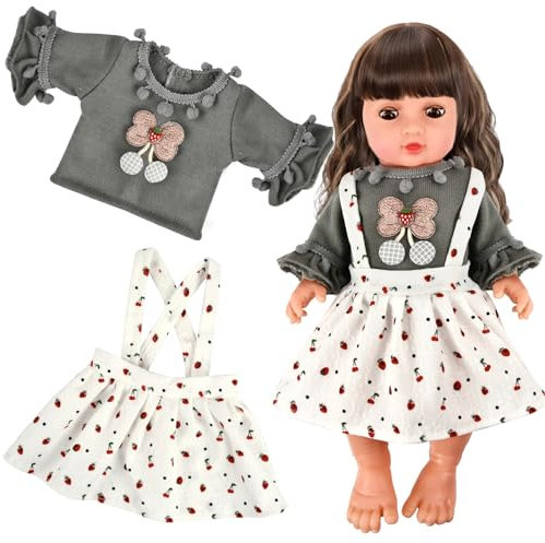 Kleidung Outfits für Baby Puppen, Puppenkleidung für Babypuppen, Kleidung Bekleidung Outfits für Baby Puppen, Puppenkleider Set mit Kleidung Rock Puppenzubehör für 35-45 cm New Born Baby Puppen