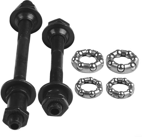 Componenti per mozzi per bicicletta, set asse anteriore e posteriore da 1/4 3/16 mozzo ruota in acciaio mozzo per bici con cuscinetti a sfera e mozzi