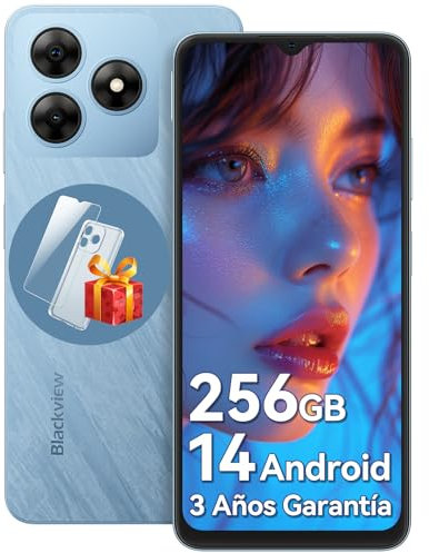 Blackview Wave 8 Moviles Libres 12GB+256GB/TF 2TB, Android 14 Móviles Ofertas 6.56/90Hz, Octa-Core, 13MP+8MP, 5000mAh, Dual Sim 4G Smartphone Libre, Fingerprint/GPS/OTG/WiFi 5G/3 Años Garantía
