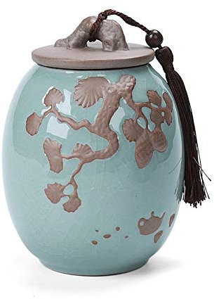 Savouan Urne Cendres humaines, Petites Urnes commémoratives humaines, réservoir commémoratif en Relief en Relief Geyao scellé, urne enterré à la Maison ou cimetière, Chien, Chat