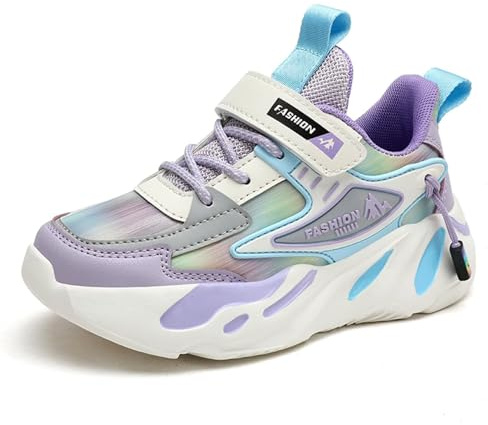 Gemzon Zapatillas deportivas niñas Zapatillas de interior niñas Niños Tenis antideslizantes Zapatillas casuales Kids Girls Sneakers TALLA 27-37, morado, 29 EU