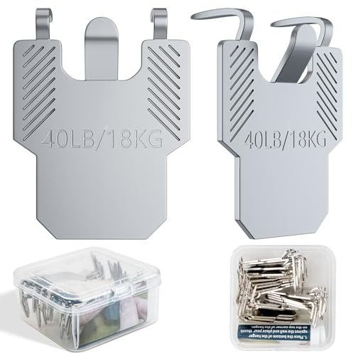 20 Pezzi Immagine Ganci, Gancio per Appendere Quadri Heavy Duty su Cartongesso, Gancio per Cornice, Adecuado para fijar objetos pesados, Espejos, Decoración del hogar, Senza Forare, Grigio argento
