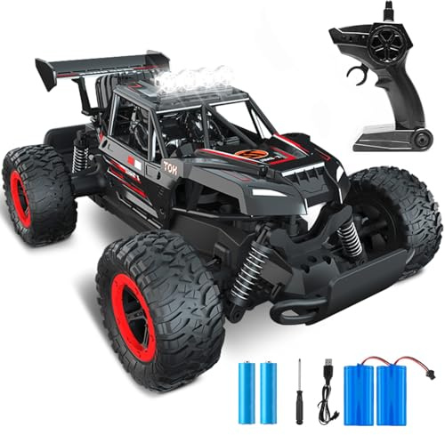 RC Car for Kids, 2.4GHz High Speed Remote Control Car with 2 Rechargeable Batteries, 2WD 20+km/h All Terrain Radio Controlled Cars Off-Road RC Truck Toy Gifts for Adults Kids Boys Girls Ages 3-12