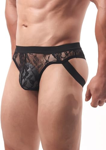 ohmydear Strängar herr sexiga heta stora storlekar trosor spets tanga låg midja mesh bikini underkläder andas underkläder genomskinliga underkläder