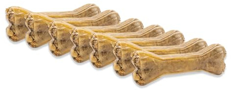GUSTO PETS Lot de 7 os pour chien 12 cm avec ajout de protéines d'insectes - Teether naturel en peau de vache, Source de biotine, Soutient un pelage et une résistance sains, Sans conservateur
