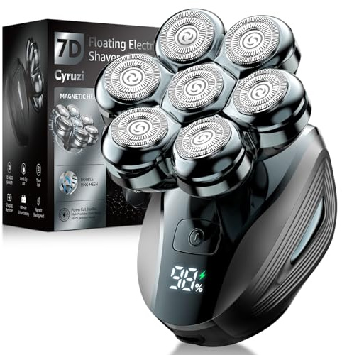 Head Shavers for Bald Men: Upgraded Detachable Head Shaver - IPX7 Waterproof Wet or Dry Electric Razor for Men - 7D LED Display Rechargeable Shaving Grooming Kit with Type-C Charge