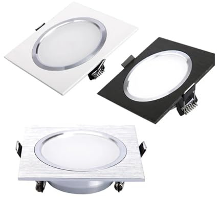 eufeifeiegds AC220V Ultratunn fyrkantig LED-downlight spotlight taklampa rasterlampa 3W5W7W9W12W15W18W infälld downlight LED-panellampa(Silver,12WCold 6000K)