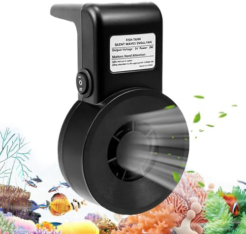 Ventola di raffreddamento per acquario, di raffreddamento per acquari, 11,7 x 7,9 x 7,9 cm, strumento di raffreddamento con 2 modalità di velocità, alloggiamento compatto, accessorio per