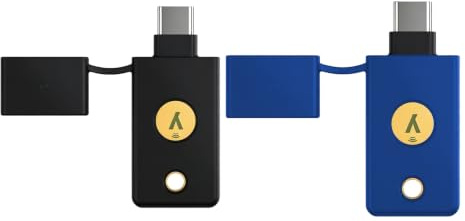 2Pack Silicone Case for YubiKey 5C NFC,Cover for Security Key C NFC | Protective Holder Fit for Yubico,Quick Access & Everyday Protection-Black and Blue