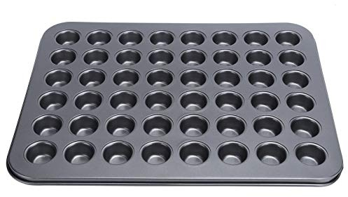 AUNMAS Nonstick 48-kopps Mini Muffinsplåt Kolstål PTFE Cupcakesplåt för Att Baka 4 Dussin Godsaker på en Gång med Enkel Frigöring och Snabb Rengöring