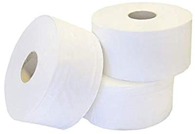 Mini Jumbo Toilet Rolls 2.25 Inch - Pack of 12 | 2ply Toilet Paper, White Toilet Tissue, Industrial Toilet Paper