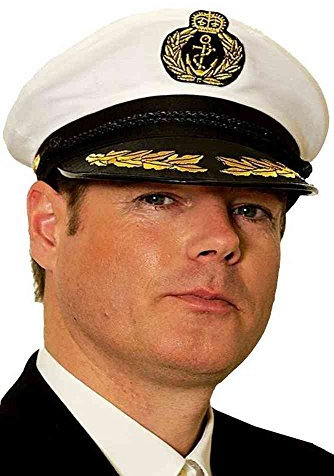 Boland Admirals Mütze schwarz weiß für Offiziers Kostüm Admirals Kostüm