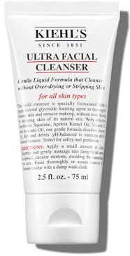 Kiehl's Ultra Facial Cleanser, Lightweight Foamy Facial Cleanser, Enriched Formula that Replenishes Skin Barrier, Gently Exfoliates and Moisturizes, Suitable for All Skin Types - 2.5 fl oz