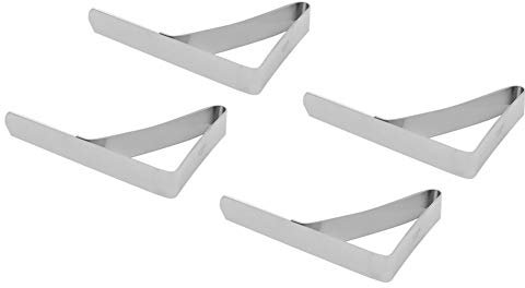 Wifehelper 4pcs Table Cloth Clips Large Cover Stainless Steel Anti Slip Tablecloth Holder Clamps for Families Parties Picnics 10.5 * 7cm