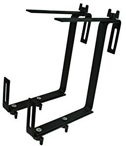 2 Stücke Blumenkastenhalterung Balkonkastenhalterung Halter 3-Teilen Verstellbar I Schwarz [Matt]