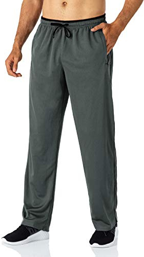 Butrends Pantalon de Jogging pour Homme Pantalon de Course léger avec Poches zippées Pantalon de Sport Taille élastique Pantalon de survêtement à Fond Ouvert (Gris-XXL)