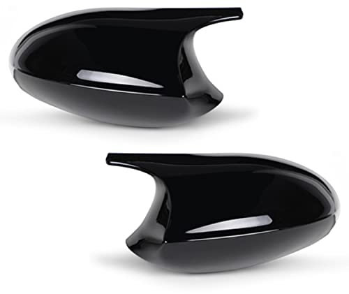 Asasytal Couvre-Miroirs de Portes, Cache Lentille Indicateur de Rétroviseur Latéral Compatible avec BMW E87 E81 E82 E88 E90 E91 E92 E93 PRE-LCI Capuchon de rétroviseur, Noir Brillant, 1 Paire