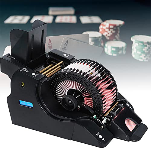 Multifunction Fully Automatic Card Shuffler and Dealer, 2 In 1 Casino Poker Card Shuffling Dealer For 8 Decks, Poker Card Splitting Machine for UNO, Texas Hold'em, Home, Blackjack